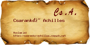 Csarankó Achilles névjegykártya
